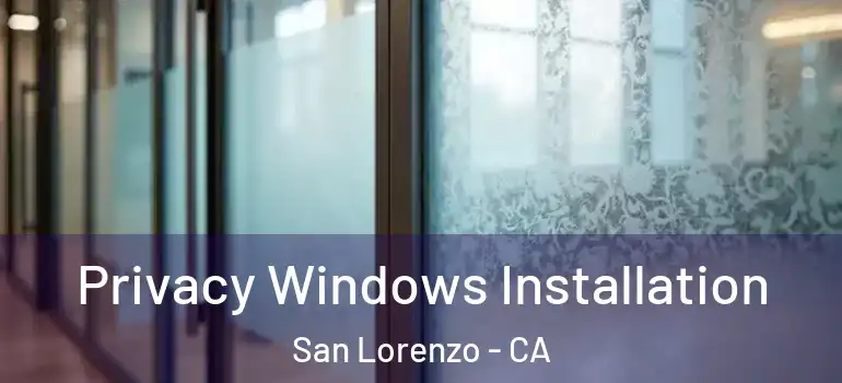  Privacy Windows Installation San Lorenzo - CA