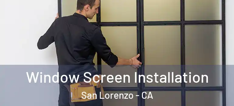  Window Screen Installation San Lorenzo - CA